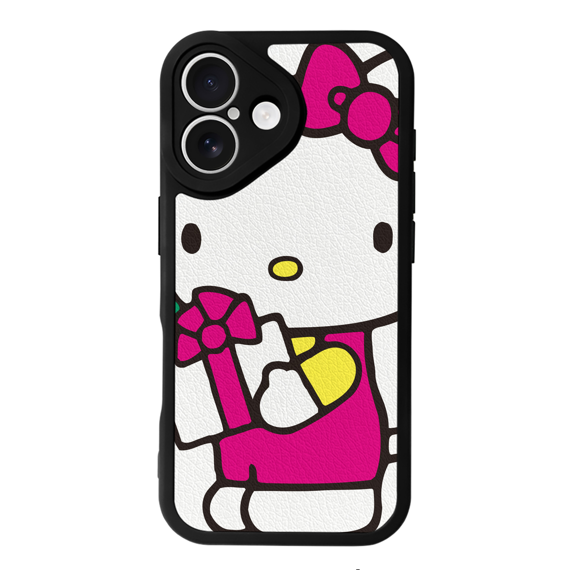 （画像用） Hello Kitty ハローキティ 【iPhone 16シリーズ対応】シリコンスマホケース（レザー調） 材質：シリコン